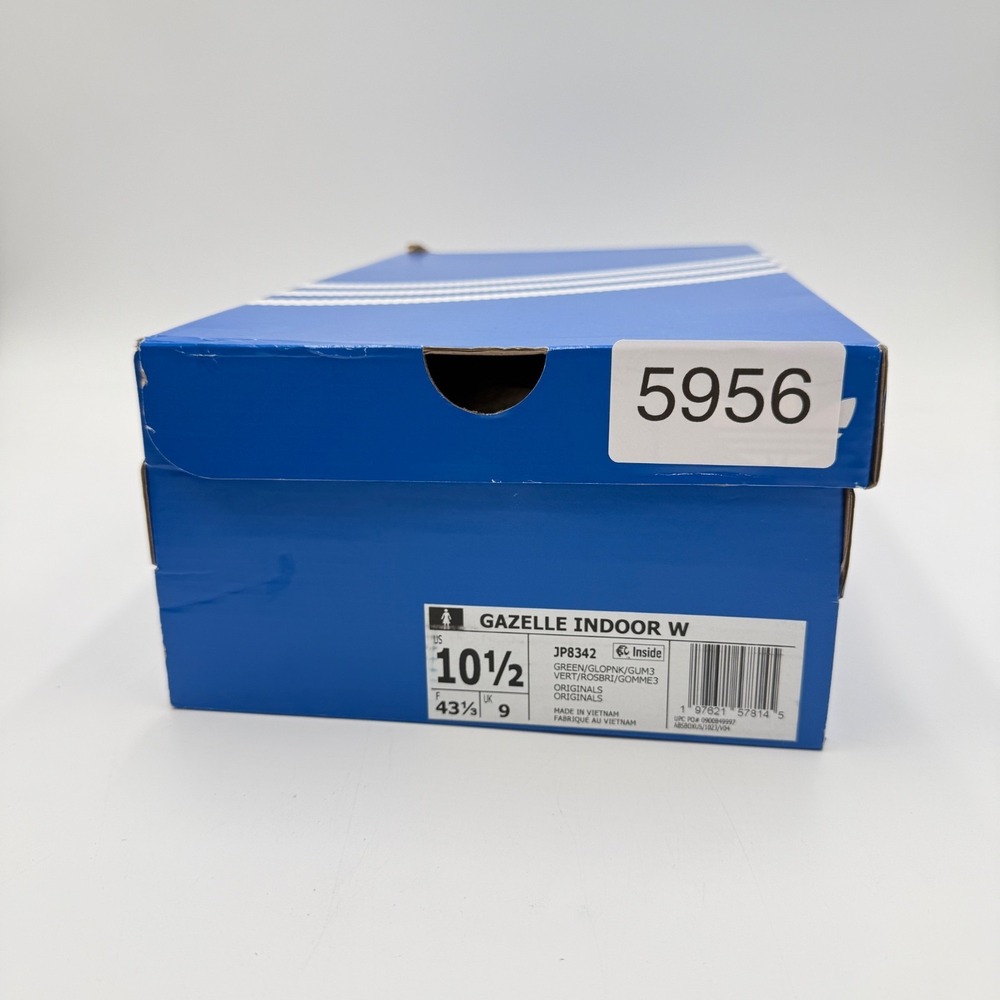 Adidas Women's Size 10.5 Gazelle Indoor Green Glow Pink Gum JP8342 Shoes NEW - Picture 6 of 6